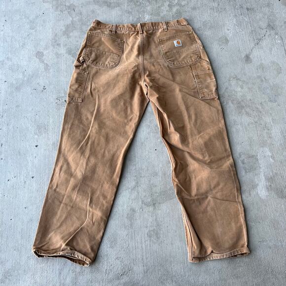 Vintage Y2K Carhartt brown double knee work wear carpenter pants - Picture 5 of 10